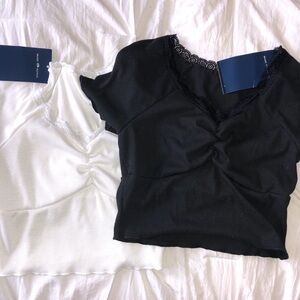 Brandy Melville Black and White Crop Tops
